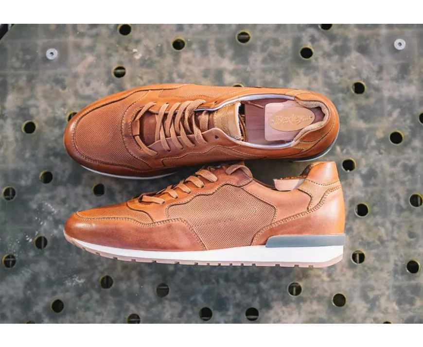 Zapatillas de hombre en piel Castaño patinado Canberra-Bexley Cheap