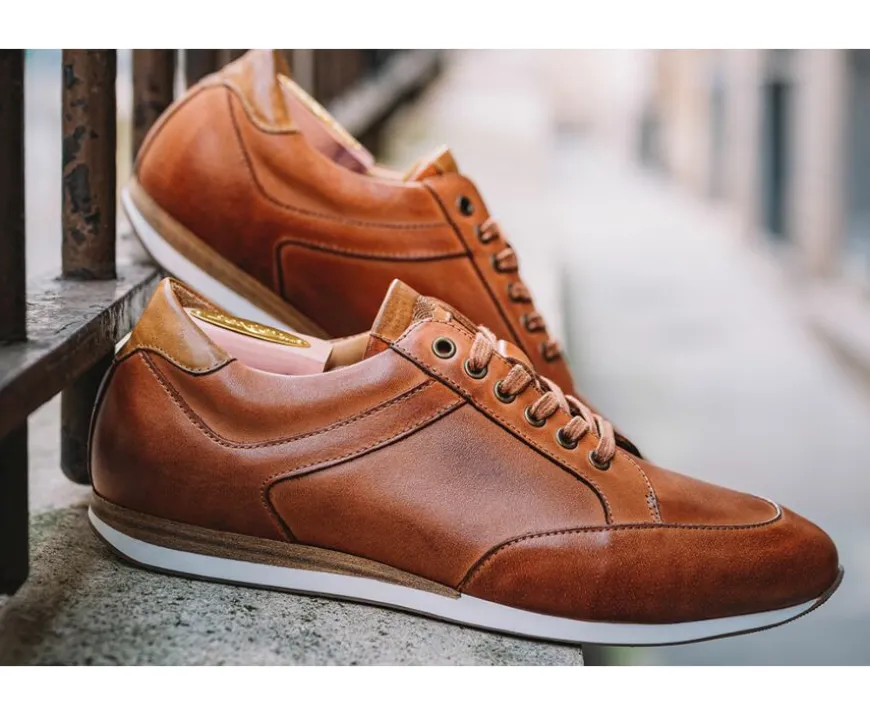 Zapatillas de hombre en piel Castaño patinado Belbara-Bexley Best