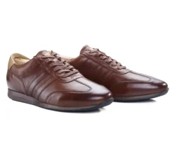 Zapatillas de piel Chocolate patinado Bockara-Bexley Store