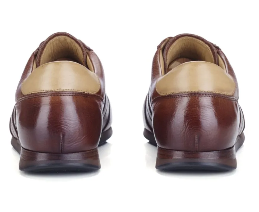 Zapatillas de piel Chocolate patinado Bockara-Bexley Store