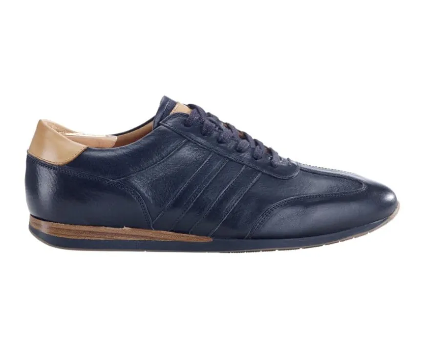 Zapatillas de piel Negro patinado Bockara-Bexley Clearance