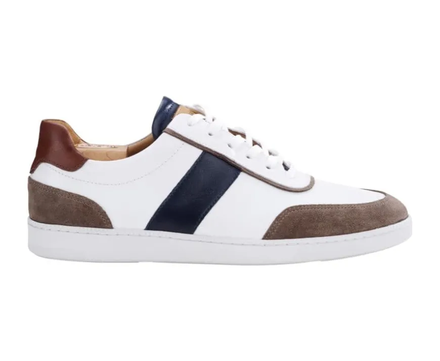 Zapatillas hombre de cuero Blanco Chocolate y Marino Ballaara-Bexley Best