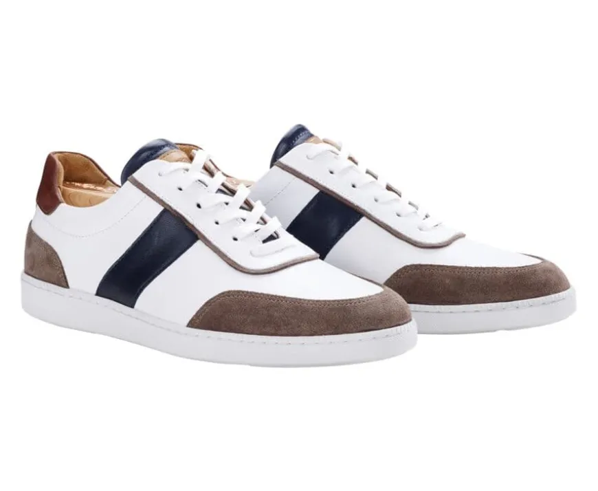 Zapatillas hombre de cuero Blanco Chocolate y Marino Ballaara-Bexley Best
