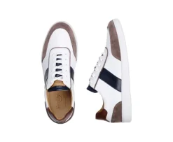 Zapatillas hombre de cuero Blanco Chocolate y Marino Ballaara-Bexley Best