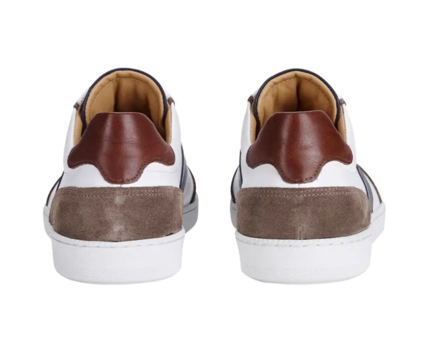 Zapatillas hombre de cuero Blanco Chocolate y Marino Ballaara-Bexley Best