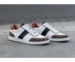 Zapatillas hombre de cuero Blanco Chocolate y Marino Ballaara-Bexley Best