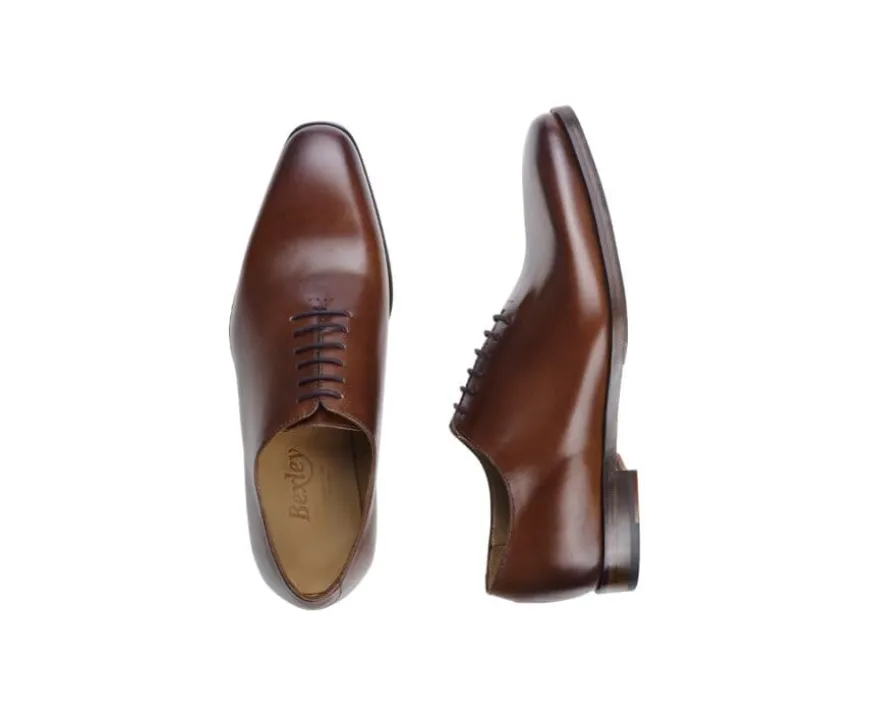 Zapato Oxford Castaño Patinado con suela de cuero con patin Bellagio Patin-Bexley Shop
