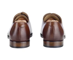 Zapato Oxford Castaño Patinado con suela de cuero con patin Bellagio Patin-Bexley Shop