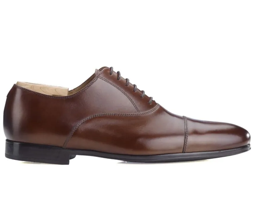 Zapato Oxford Castaño patinado para hombre con suela de caucho Lennox Gomme Urban-Bexley Best