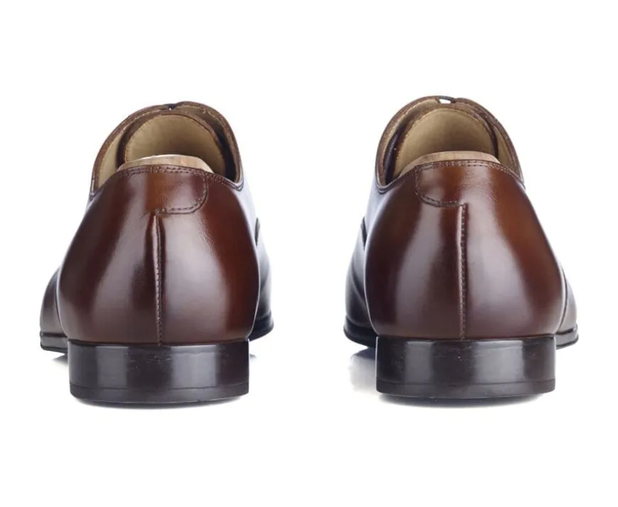 Zapato Oxford Castaño patinado para hombre con suela de caucho Lennox Gomme Urban-Bexley Best
