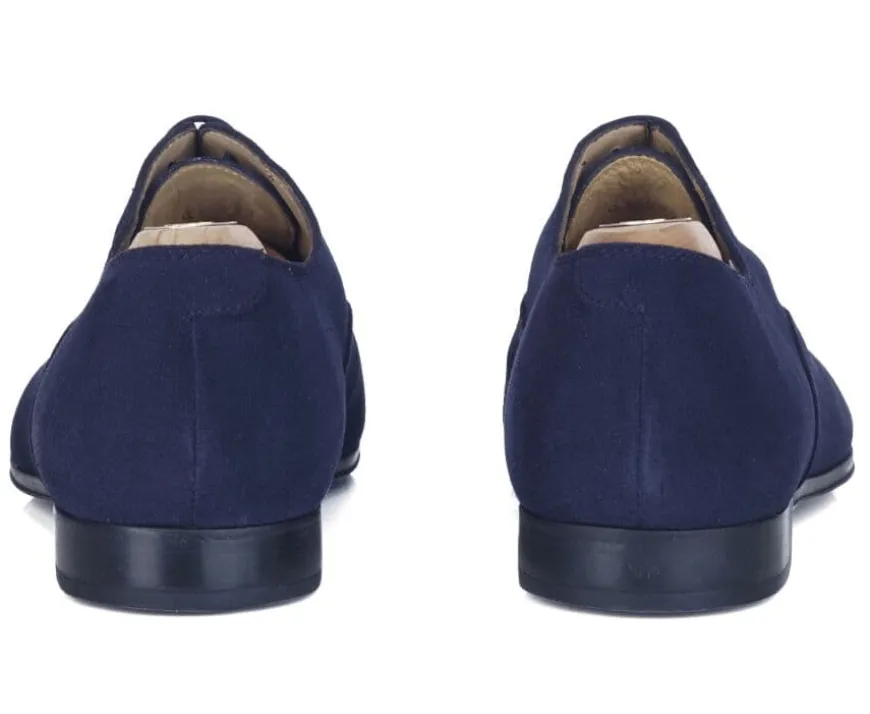 Zapato Oxford de terciopelo Azul Marine para hombre Suela de caucho Lennox Gomme Urban-Bexley New