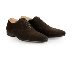 Zapato Oxford de terciopelo Marrón para hombre Suela de caucho Lennox Gomme Urban-Bexley Best