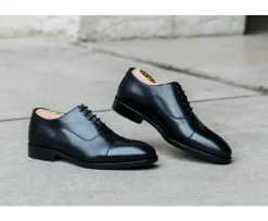 Zapato Oxford Negro con suela de cuero Grakley-Bexley Best Sale