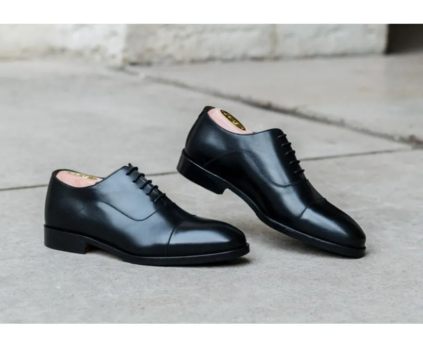 Zapato Oxford Negro con suela de cuero Grakley-Bexley Best Sale
