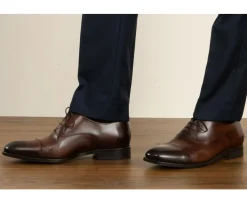 Zapato Oxford para hombre Chocolate Patinado con suela de cuero Winford-Bexley Fashion