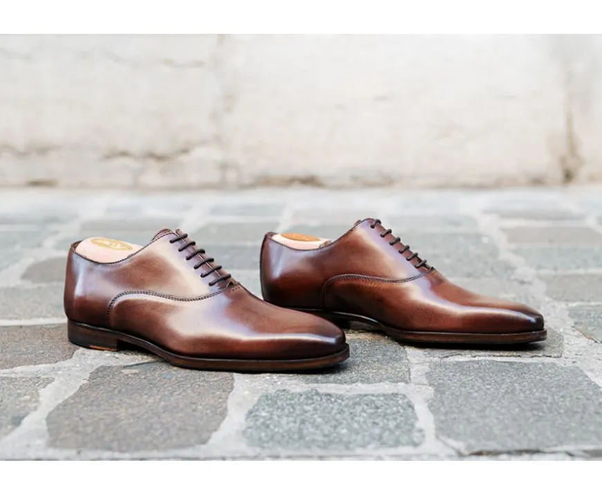 Zapato Oxford para hombre Coñac patinado Tremezzo Patin-Bexley New