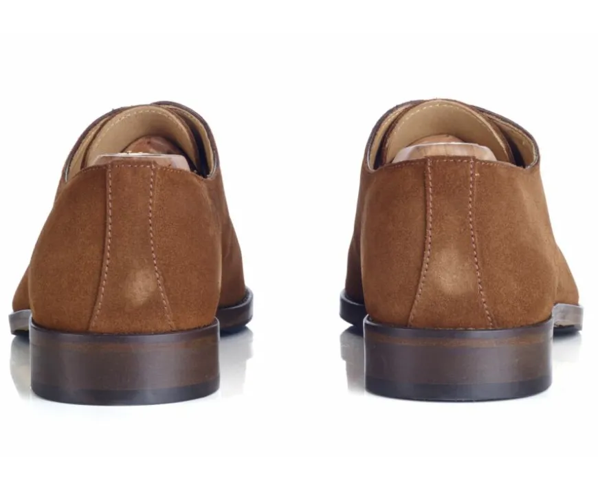 Zapato Oxford para hombre Suela de piel Terciopelo Coñac Peter Patin-Bexley Shop