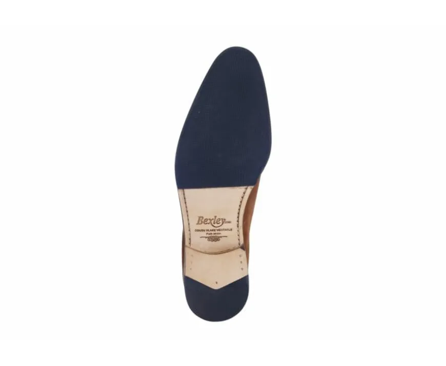 Zapato Oxford para hombre Suela de piel Terciopelo Coñac Peter Patin-Bexley Shop