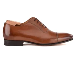 Zapato Oxford para hombre Suela de piel Castaño patinado Ringwood-Bexley Discount