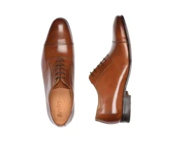 Zapato Oxford para hombre Suela de piel Castaño patinado Ringwood-Bexley Discount