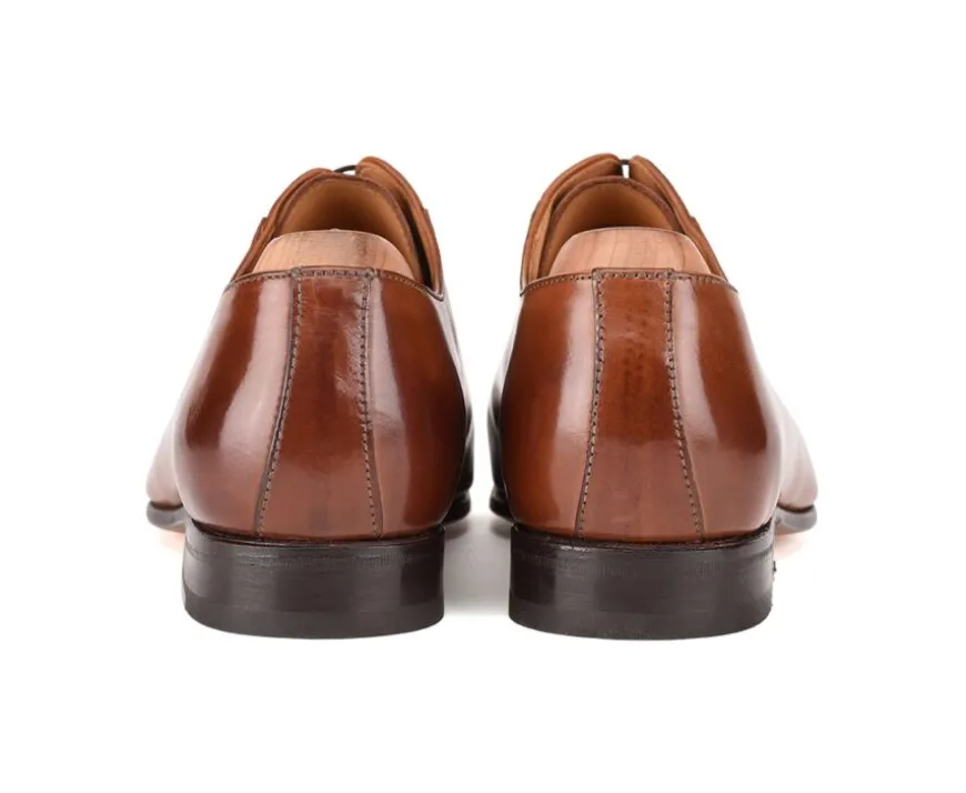 Zapato Oxford para hombre Suela de piel Castaño patinado Ringwood-Bexley Discount