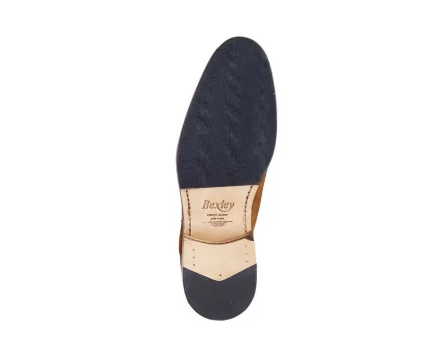 Zapato Oxford Terciopelo Habana con suela de cuero con patín Grakley-Bexley Clearance