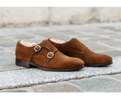 Zapatos de hombre con doble hebilla Terciopelo Habana Chigwell-Bexley Clearance