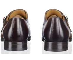 Zapatos de hombre con doble hebilla Chocolate patinado Chigwell-Bexley New