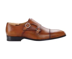 Zapatos de hombre Dorado Patinado con doble hebilla Chedington-Bexley Cheap