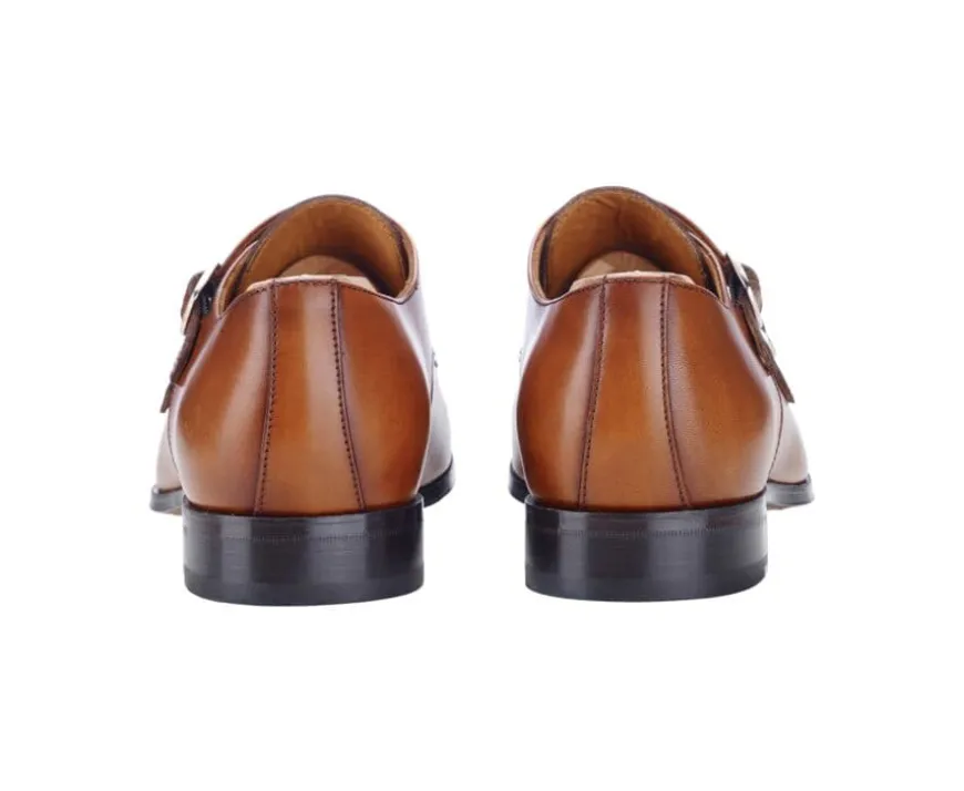 Zapatos de hombre Dorado Patinado con doble hebilla Chedington-Bexley Cheap