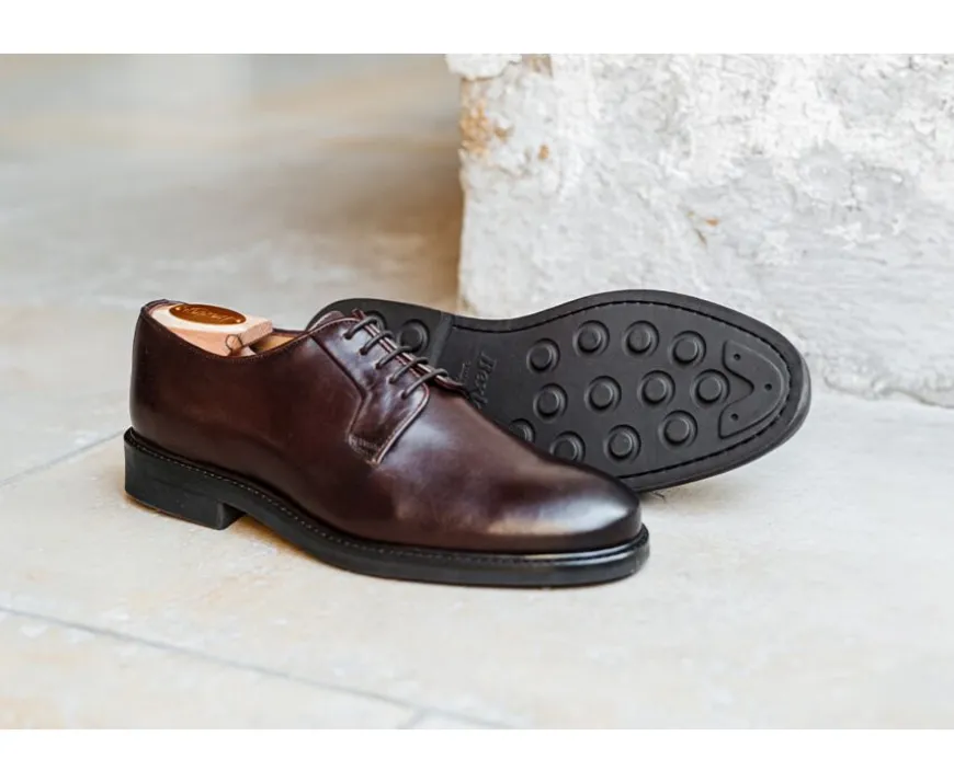Zapatos derby Chocolate oscuro con suela de goma Monterey Classic Gomme City-Bexley Clearance