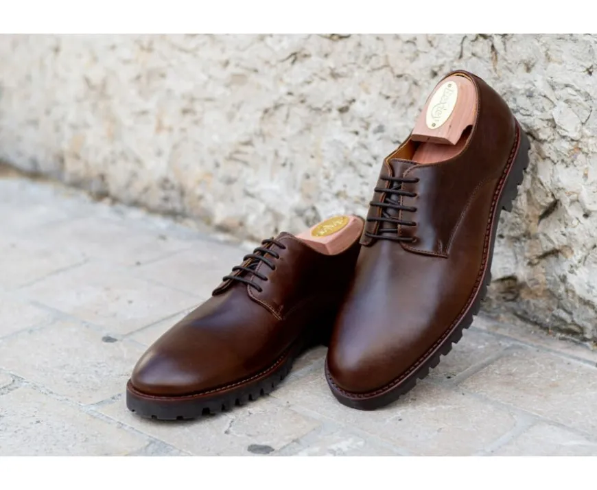 Zapatos derby Chocolate para hombre con suela de goma Bushey Gomme-Bexley New