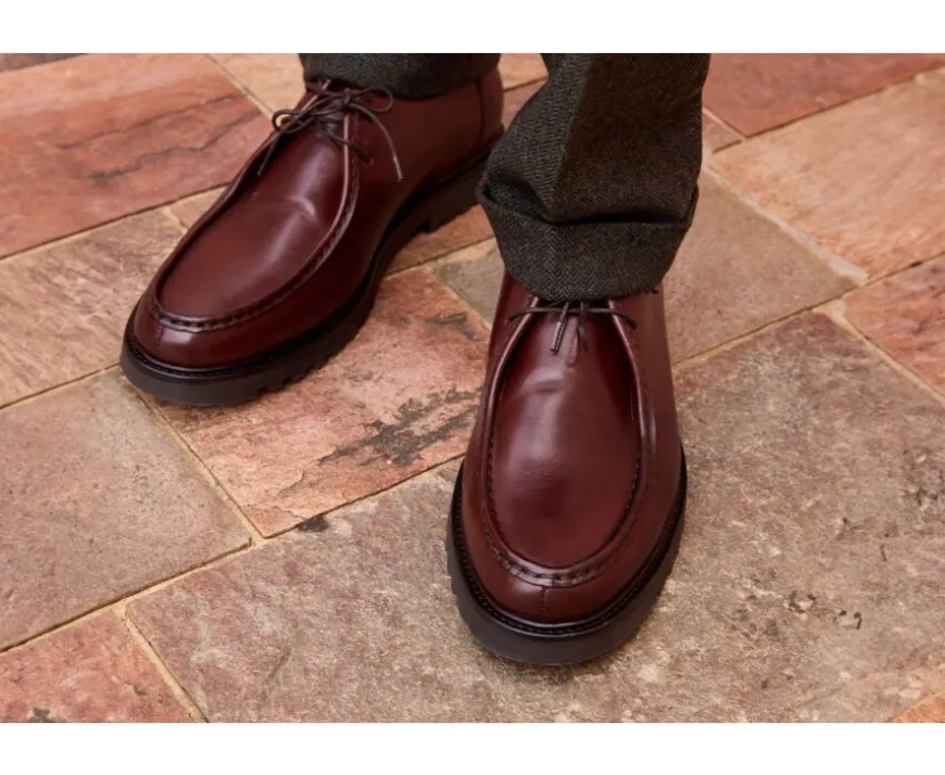 Zapatos derby Chocolate Patinado para hombre con suela de goma Colney Ii Gomme-Bexley Cheap
