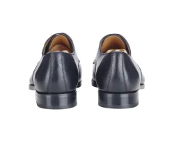 Zapatos Derby de Hombre en Cuero Granulado Negro - Suela de Cuero Gilwell-Bexley Discount