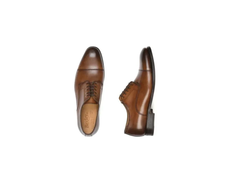 Zapatos Derby de hombre Suela de cuero Coñac patinado Gilwell-Bexley Discount