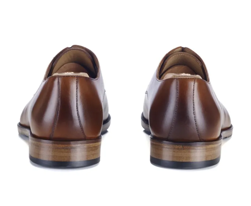 Zapatos derby hombre suela de piel con patín Coñac patinado Mayfair Classic Patin-Bexley Store