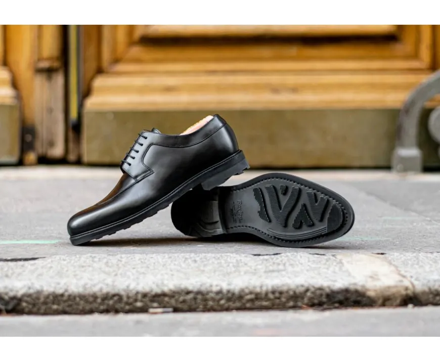 Zapatos derby negros para hombre con suela de caucho Kent Gomme Country-Bexley Flash Sale