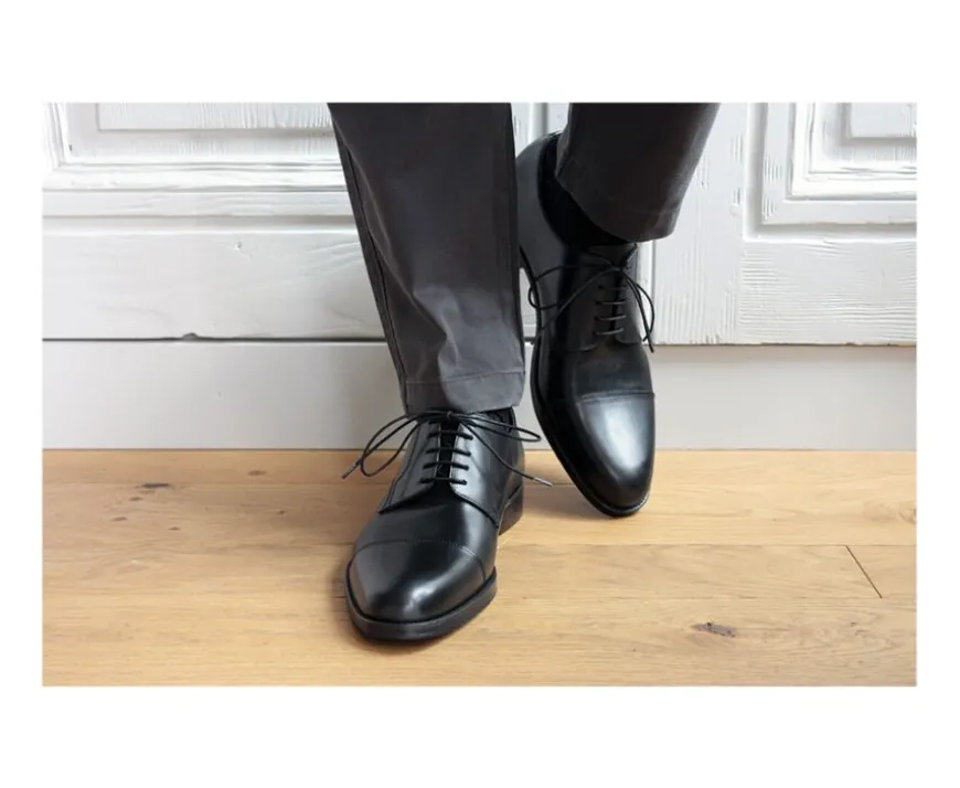 Zapatos derby negros para hombre con suela de cuero Mayfair Classic Patin-Bexley Flash Sale