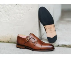 Zapatos hebilla hombre Coñac patinado Greydale Patin-Bexley Fashion