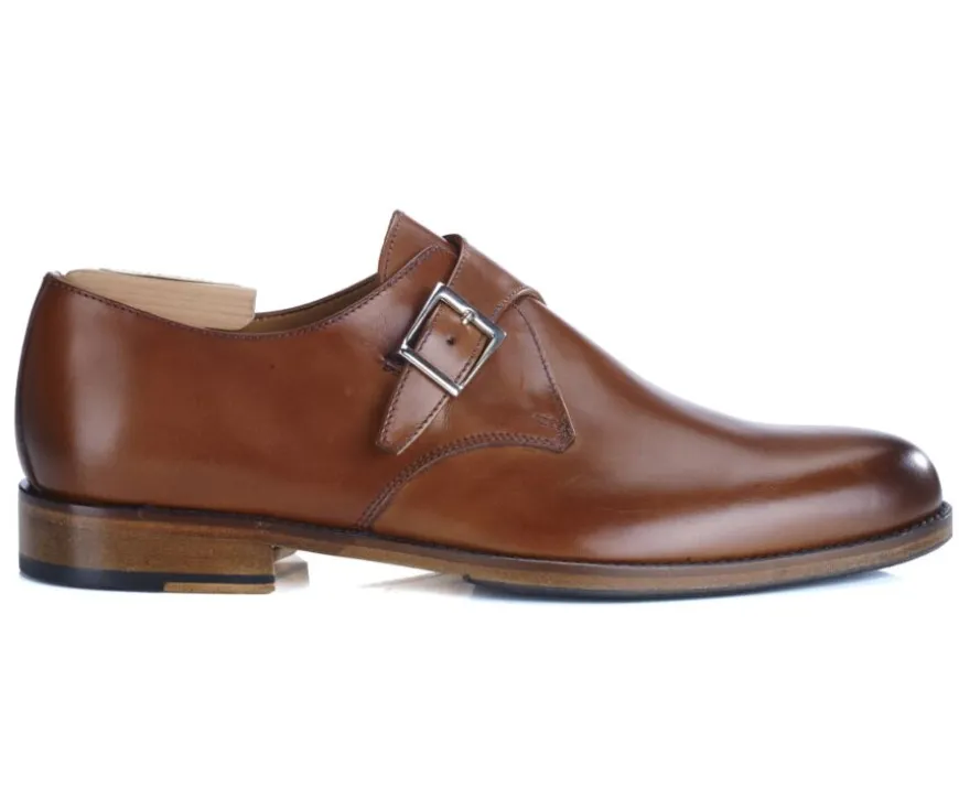 Zapatos hebilla hombre Coñac patinado Bloomingdale Silver Patin-Bexley New