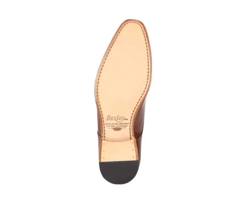 Zapatos hombre hebilla doble Coñac patinado Chigwell-Bexley Outlet