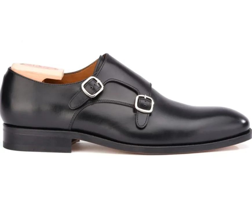 Zapatos negros de hombre con doble hebilla Chigwell-Bexley Discount