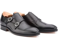 Zapatos negros de hombre con doble hebilla Chigwell-Bexley Discount