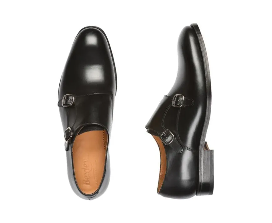Zapatos negros de hombre con doble hebilla Chigwell-Bexley Discount