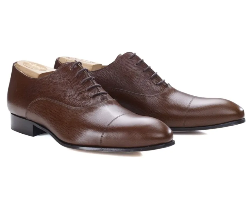 Zapatos oxford Castaño granulado para hombre con suela de cuero Brisbury-Bexley Best