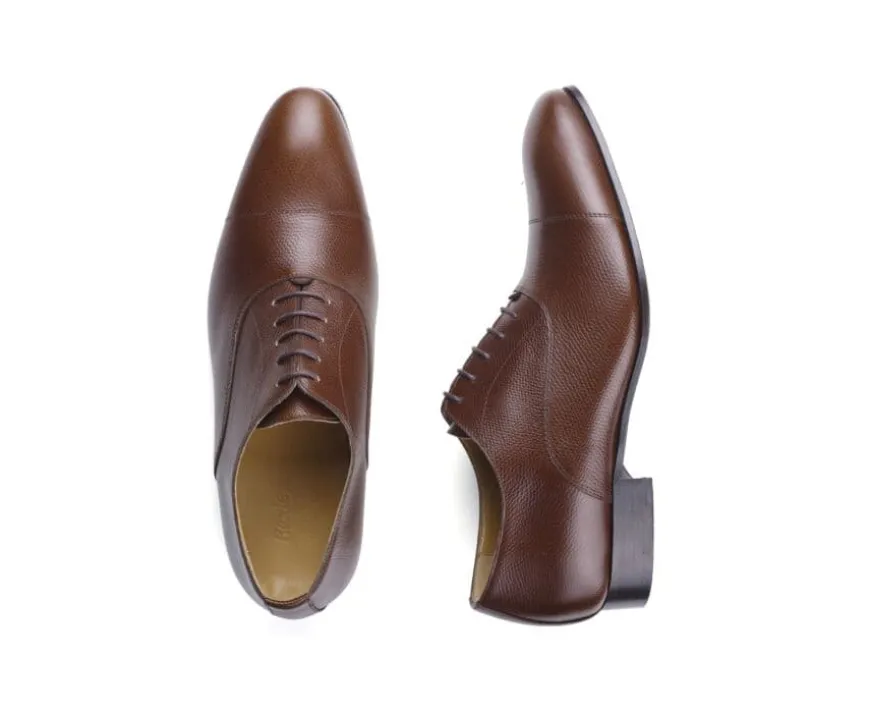 Zapatos oxford Castaño granulado para hombre con suela de cuero Brisbury-Bexley Best