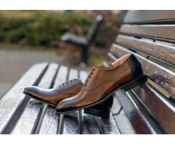 Zapatos oxford Coñac patinado para hombre con suela de cuero Brisbury-Bexley Cheap