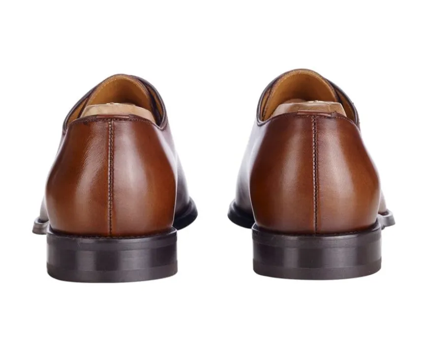 Zapatos oxford para hombre Coñac patinado Stanford Gomme-Bexley Outlet