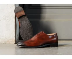 Zapatos oxford para hombre Coñac patinado Stanford Gomme-Bexley Outlet