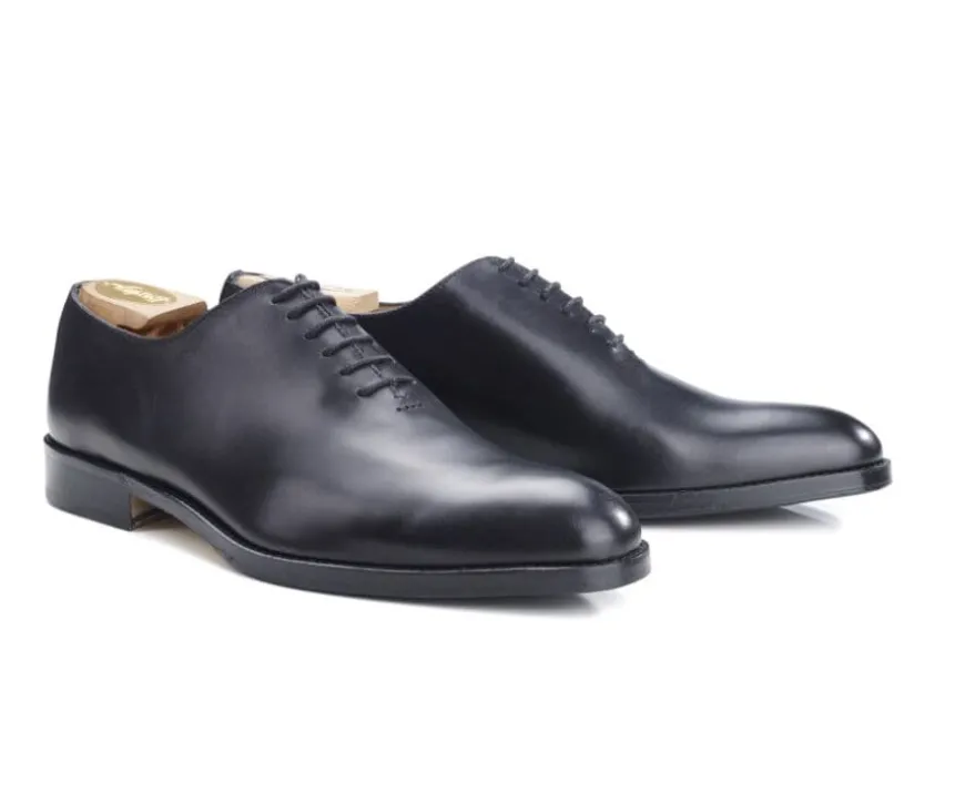 Zapatos Oxford para hombre Negro Suela de piel con patín Peter Patin-Bexley Outlet